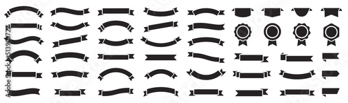 Ribbons collection. Ribbon banner set. Black ribbons banners. Vector ribbon