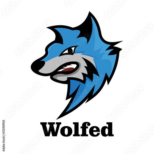 strong wolf logo vector, character design
