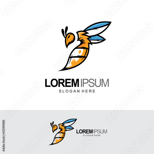 honey bee logo template, character design