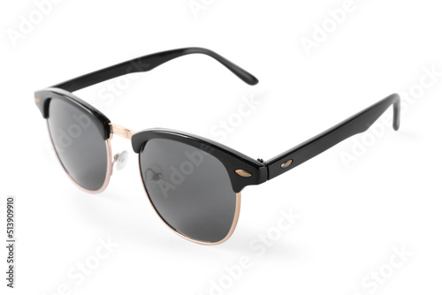 Stylish sunglasses isolated on white. Fashion accessory