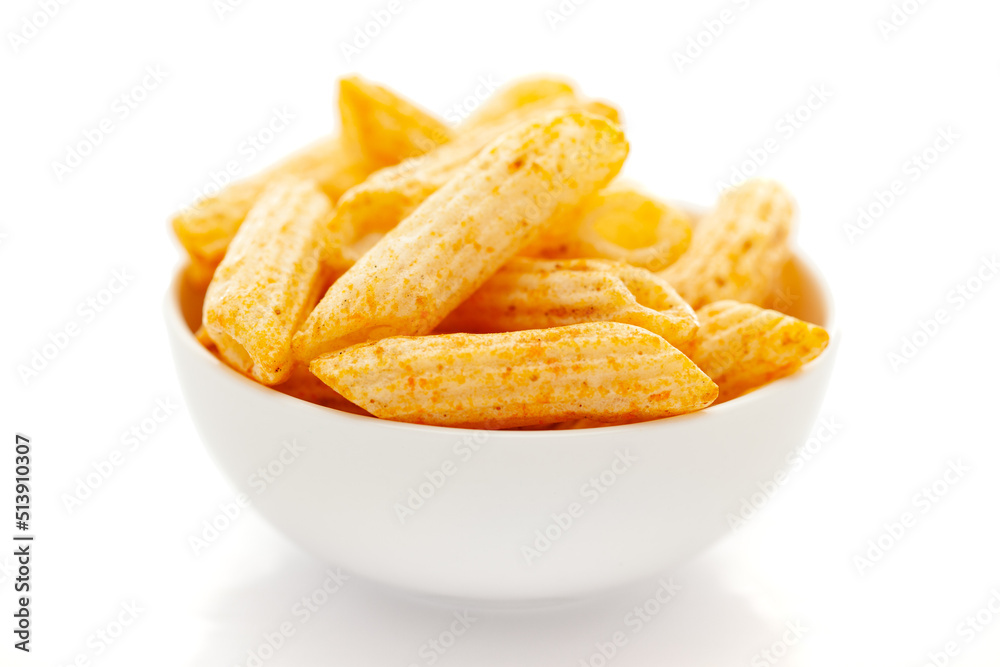 Close up of Cheese Puff Snacks cream color, Popular Ready to eat crunchy and puffed snacks cheesy salty pale-yellow color Close up of Cheese Puff Snacks cream color, Popular Ready to eat crunchy and puffed snacks cheesy salty pale-yellow color