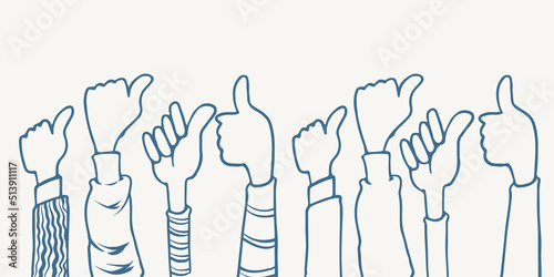 hand drawn eight hands thum...