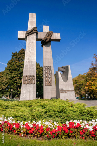 Monument to the victims of June 1956. Poznan, Greater Poland Voivodeship, Poland.