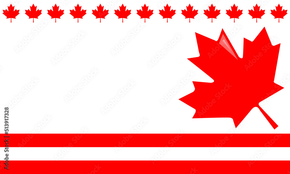 Fototapeta premium Canada Day design of canada flag section with white background and red leaf maple