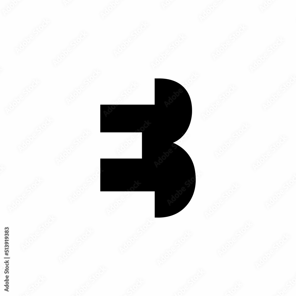 letter eb abstract simple geometric logo vector letter eb abstract simple geometric logo vector