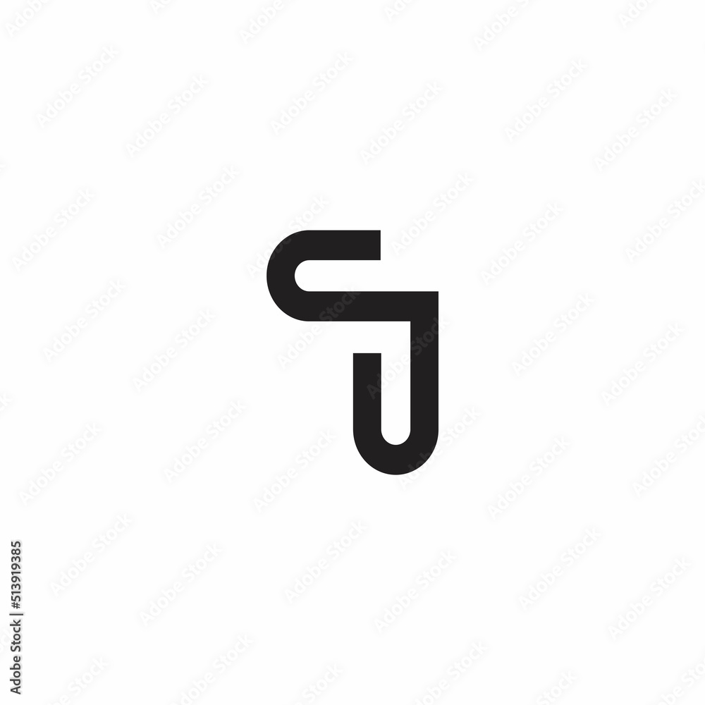letter cj simple loop geometric line logo vector letter cj simple loop geometric line logo vector