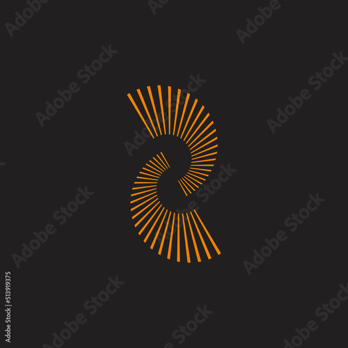 two stripes motion geometric linear logo vector