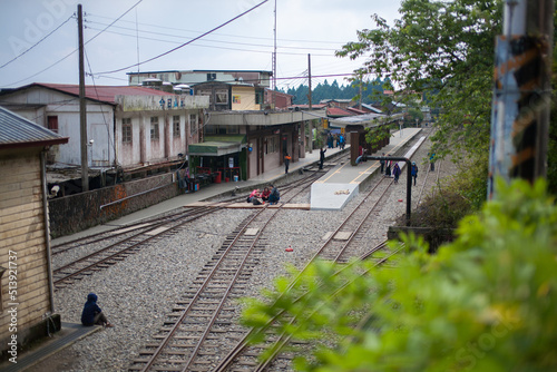 Obraz na płótnie Fenqihu Train Station, is a railway station on the Forestry Bureau Alishan Forest Railway line. It's entrance station to Alishan National area, Taiwan w salonie