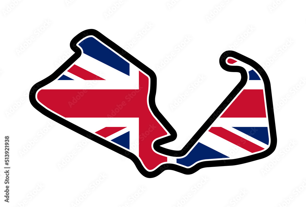 Silverstone Racing Track With Union Jack Flag British Grand Prix 