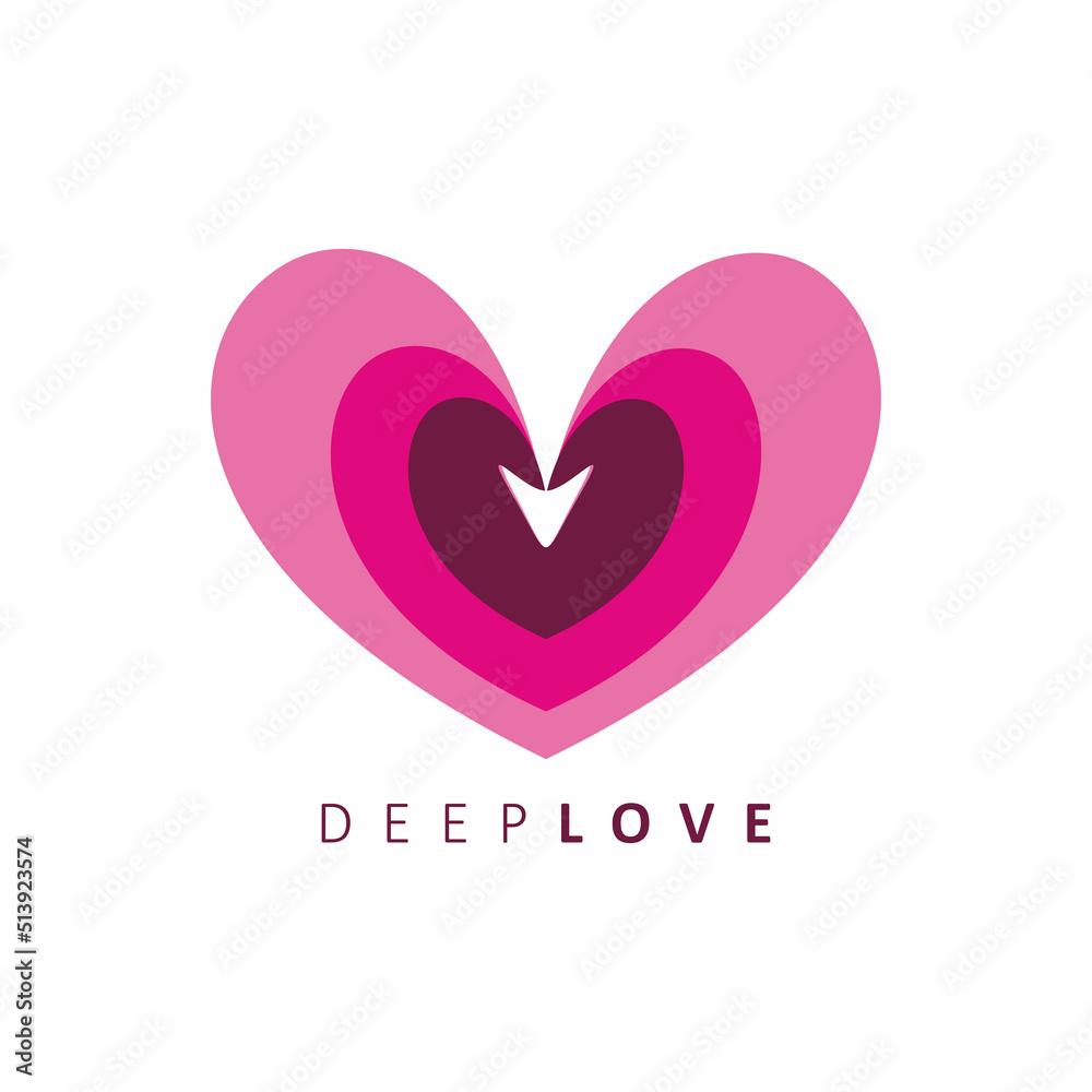 love heart arrow logo design