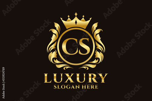 Initial CS Letter Royal Luxury Logo template in vector art for luxurious branding projects and other vector illustration.
