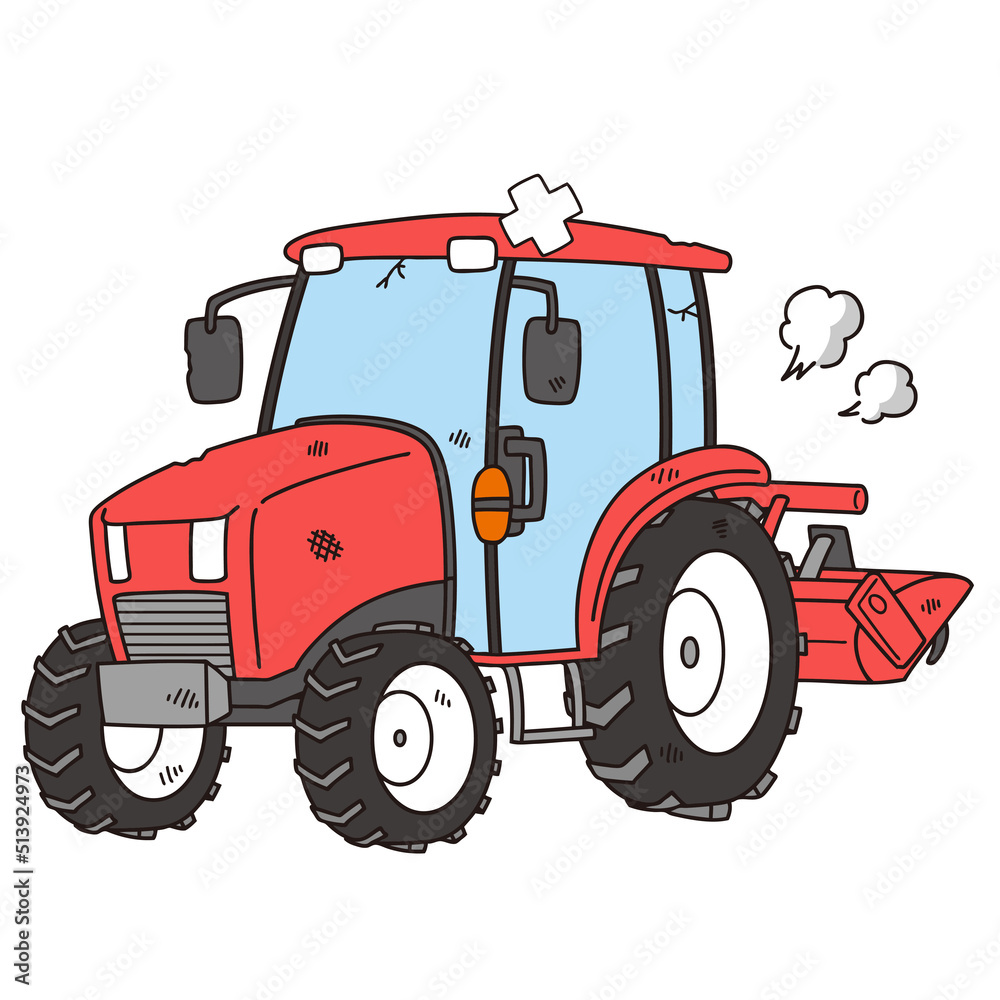 Obraz premium 故障したキャビン付きトラクター