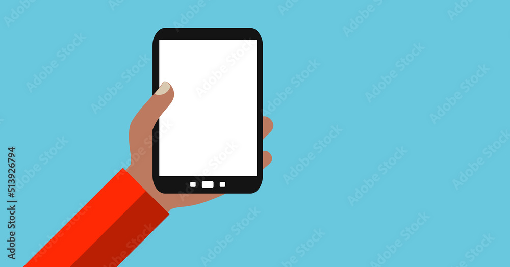 Leeres Display auf dem dem Smartphone mit blauem Hintergrund Leeres Display auf dem dem Smartphone mit blauem Hintergrund