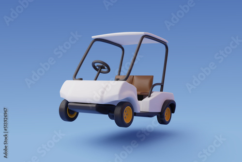 3d Vector of Golf cart, Sport and Game competition concept
