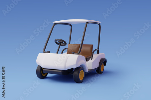 3d Vector of Golf cart, Sport and Game competition concept photo
