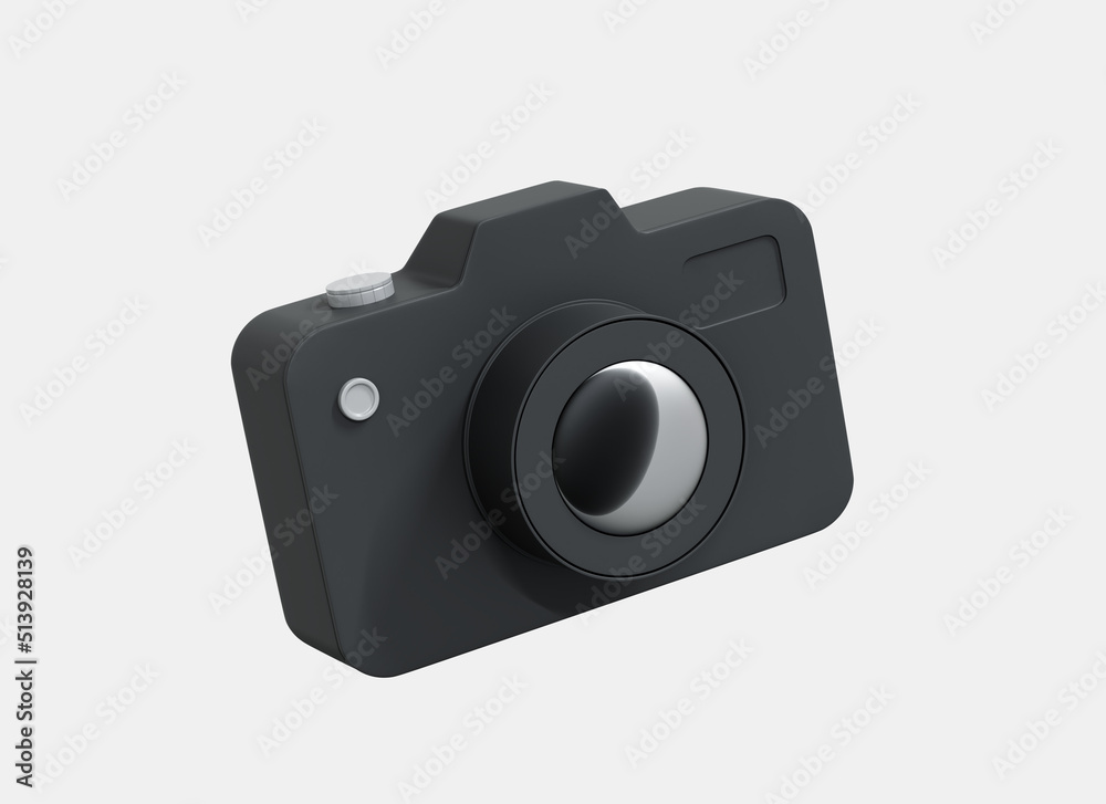 3D Photo camera icon in realistic design. Camera with lens and button. Professional photography concept. Black minimal device. Cartoon creative illustration isolated on white background. 3D Rendering 3D Photo camera icon in realistic design. Camera with lens and button. Professional photography concept. Black minimal device. Cartoon creative illustration isolated on white background. 3D Rendering