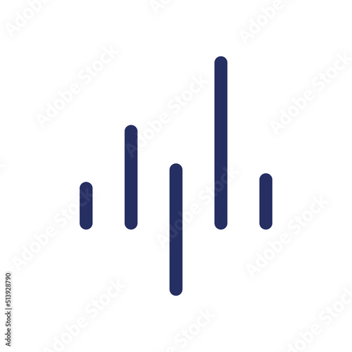 Media player equalizer white black glyph ui icon. Sound visualization. User interface design. Silhouette symbol on white space. Solid pictogram for web, mobile. Isolated vector illustration