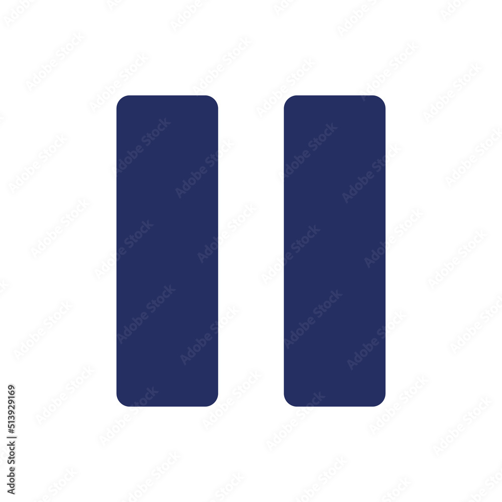 Pause white black glyph ui icon. Interruption of song. Multimedia player control. User interface design. Silhouette symbol on white space. Solid pictogram for web, mobile. Isolated vector illustration Pause white black glyph ui icon. Interruption of song. Multimedia player control. User interface design. Silhouette symbol on white space. Solid pictogram for web, mobile. Isolated vector illustration