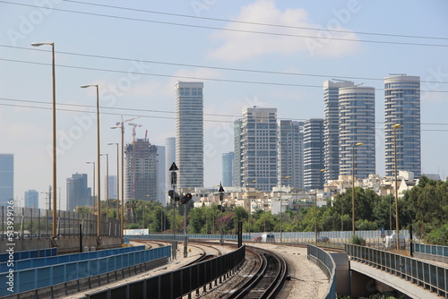 railway in the city - Tel Aviv