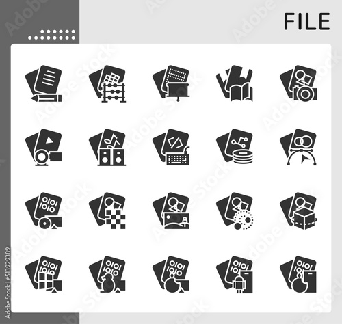 file 1 icon set, isolated glyph icon, perfect for web, graphic design, social media, UI, mobile app, EPS vector illustration