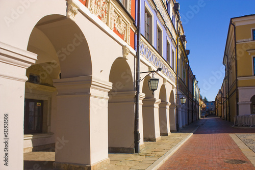 Historical Arcade at Great Market Square in Zamosc, poland photo