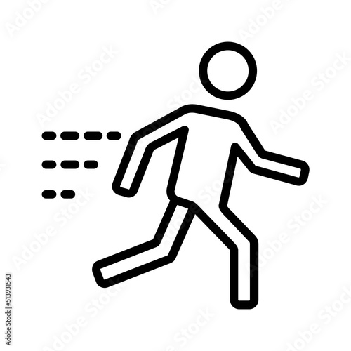 Black line icon for Run