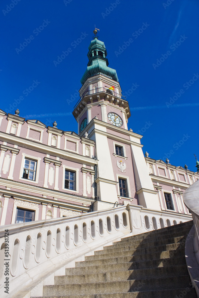 Town Hall at Great Market Square (Rynek Wielki) in Zamosc, Poland	
