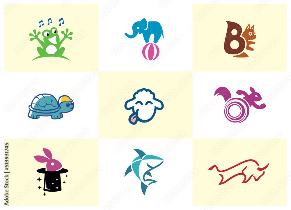 Animal logo and icon design [vector] set