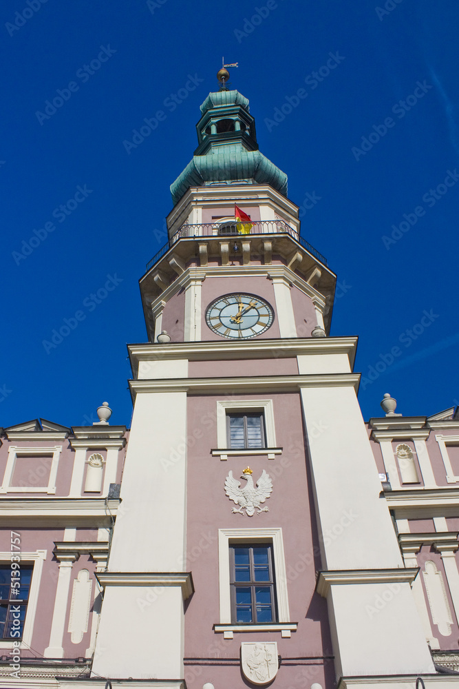 Town Hall at Great Market Square (Rynek Wielki) in Zamosc, Poland
