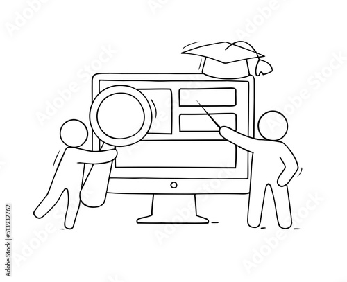 Computer class with studing little people