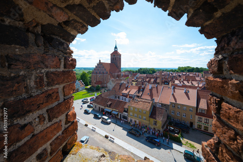 View of the church in Reszel in Warmia and Masuria