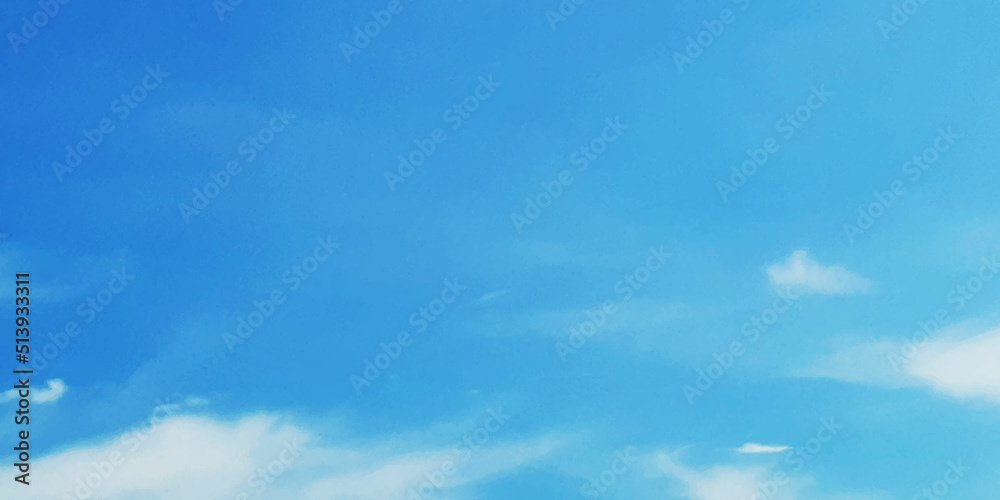 The blue sky with the white clouds in the sunny day of summer. Blue sky with soft white clouds and White clouds in a panoroma blue sky. Nature background