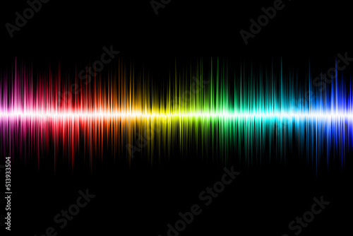 rainbow sound wave on black background. music equalizer