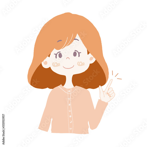 ポイントを説明する女の子のイラスト