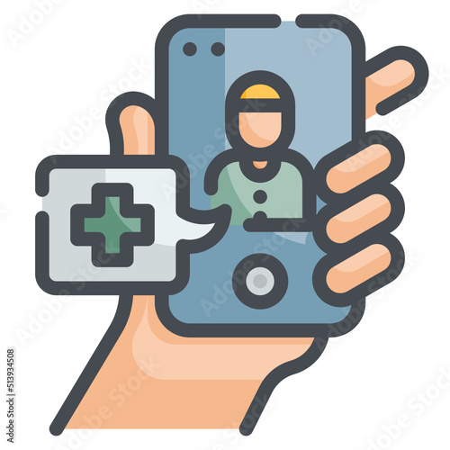 telemedicine line icon