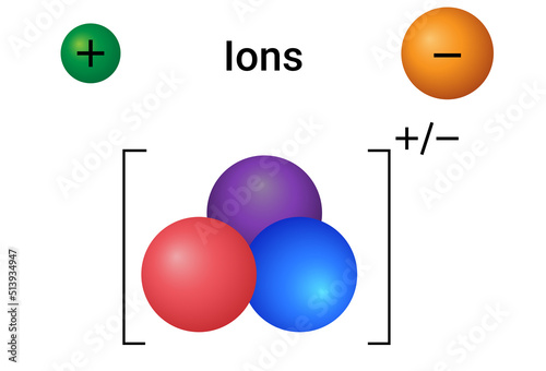 An atom or a group of atoms that carries positive or negative charge is called an ion.