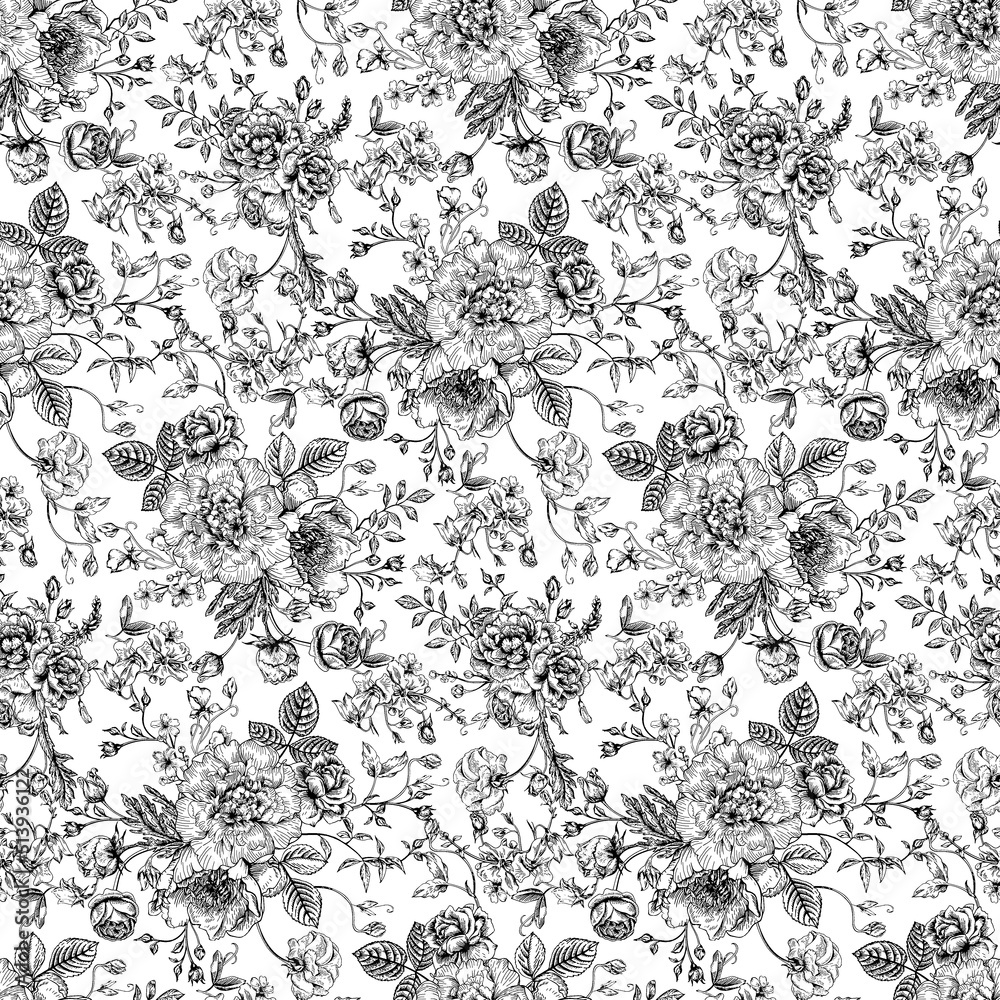Fototapeta premium outlined drawing abstract And seamless pattern background lines.