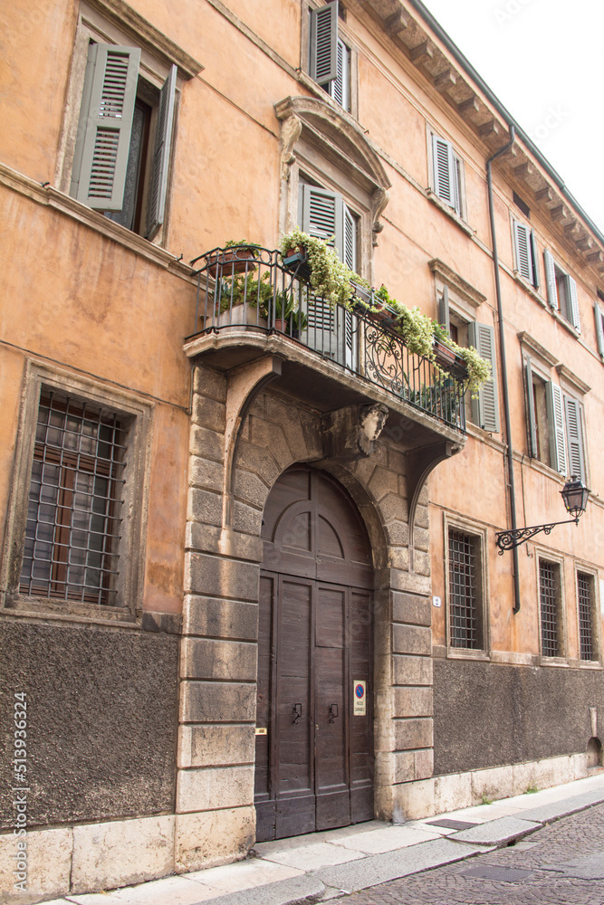 Cozy narrow street in the center of Verona.