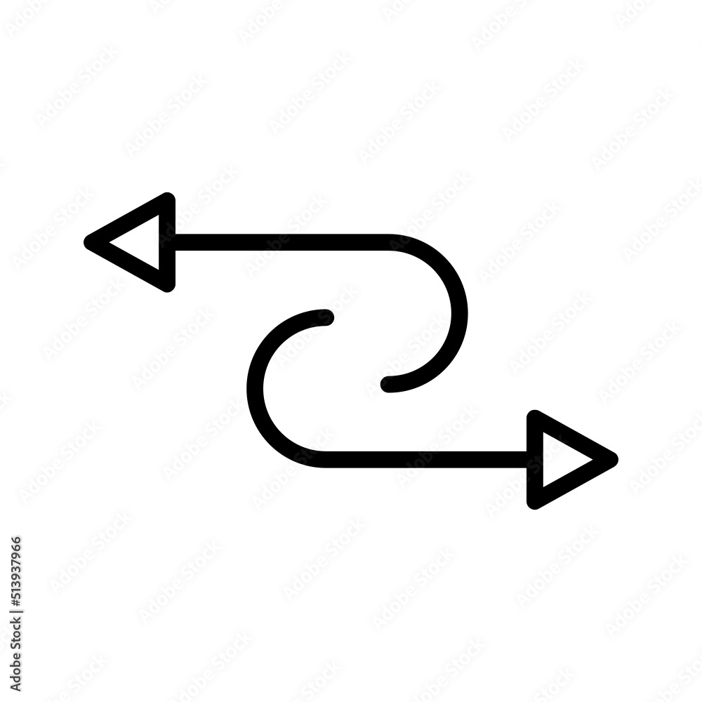 Black line icon for Curve arrow Black line icon for Curve arrow