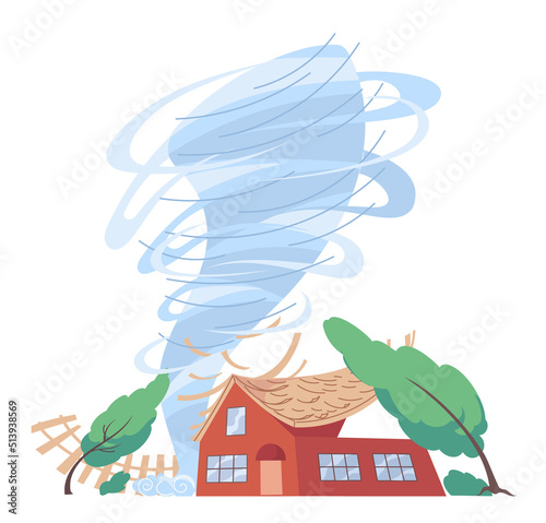 Tornado blows the roof off house.
