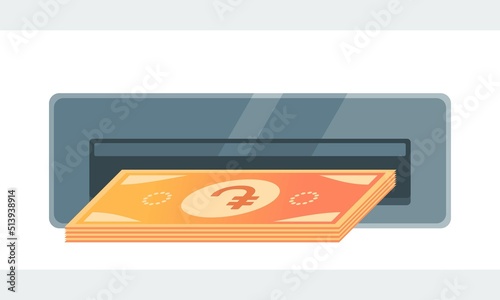 Withdraw Armenian Dram Money from ATM Illustration