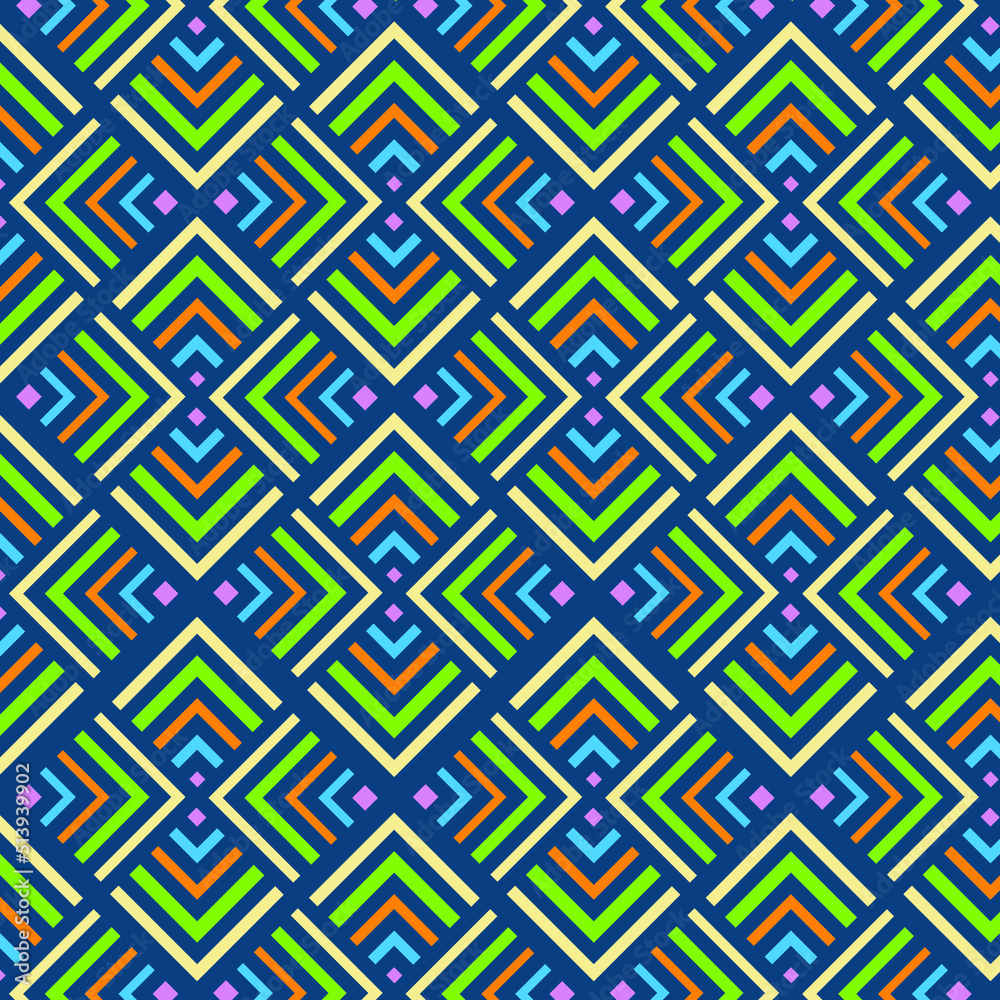 Seamless geometric diamond shape colorful pattern vector background