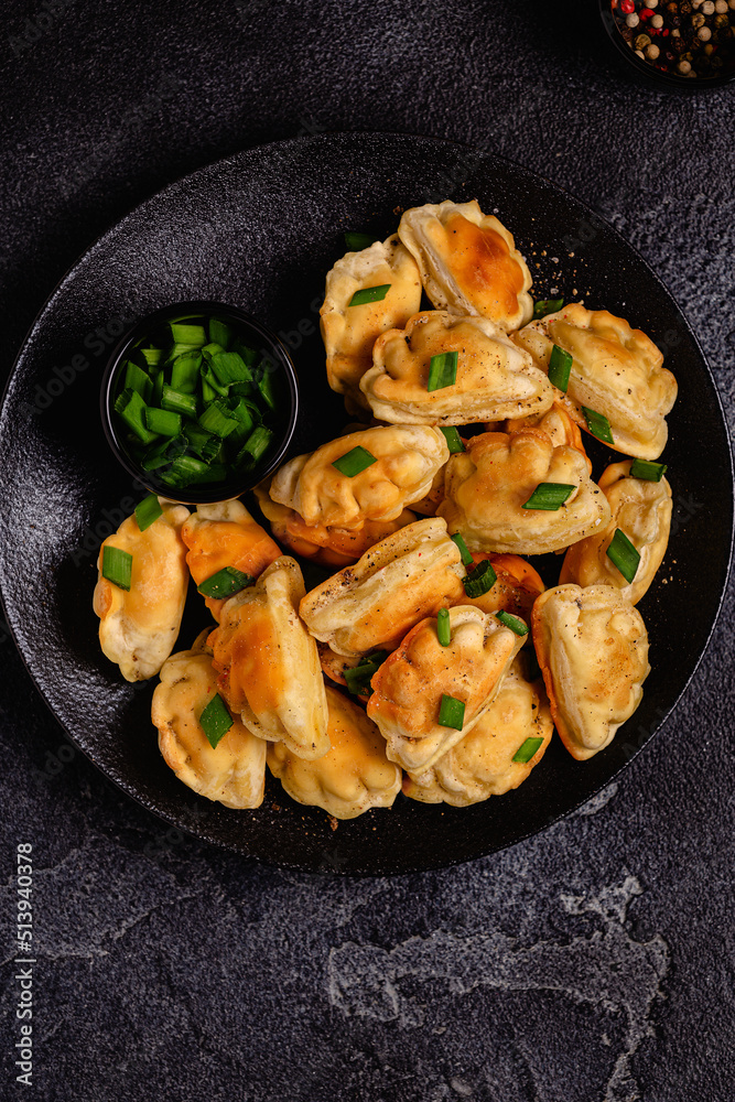 Dumplings, filled with mashed potatoes. Dumplings, filled with mashed potatoes.