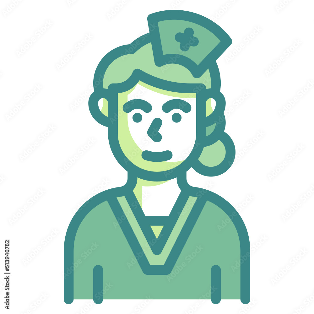 nurse blue line icon