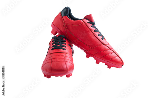 Red football shoes