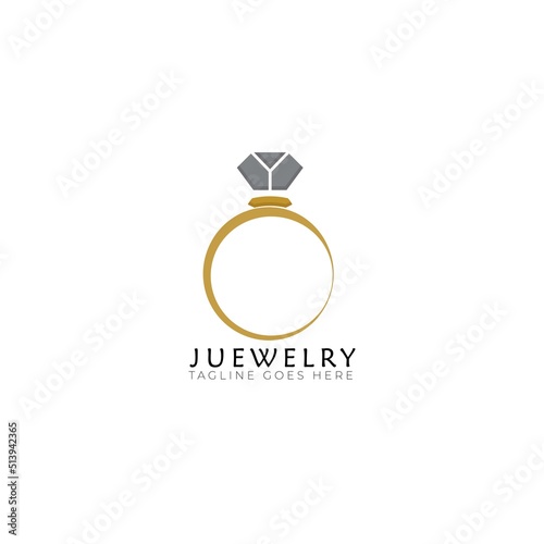 ring shaped jewelry logo vector template,