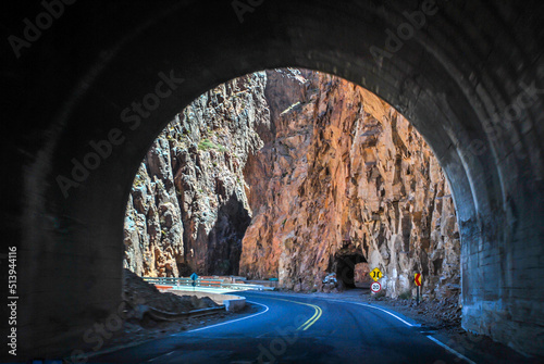 tunnel in the mountain, mendoza, argentina