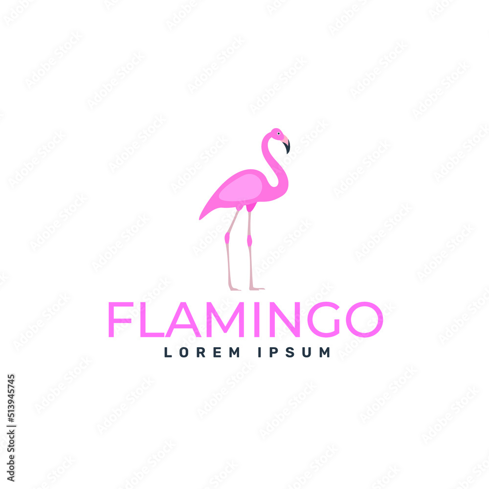 Obraz premium flamingo logo template