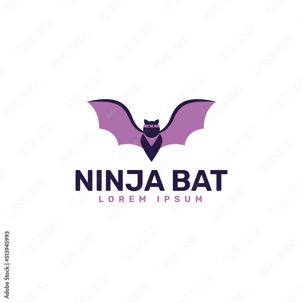 ninja bat logo template ninja bat logo template