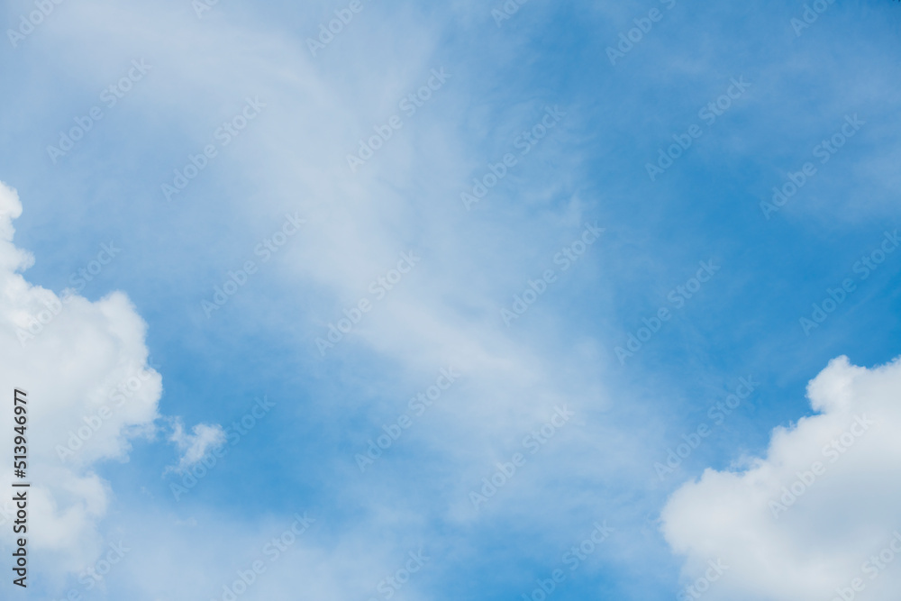 Obraz premium blue sky with white clouds for banner card wallpaper background